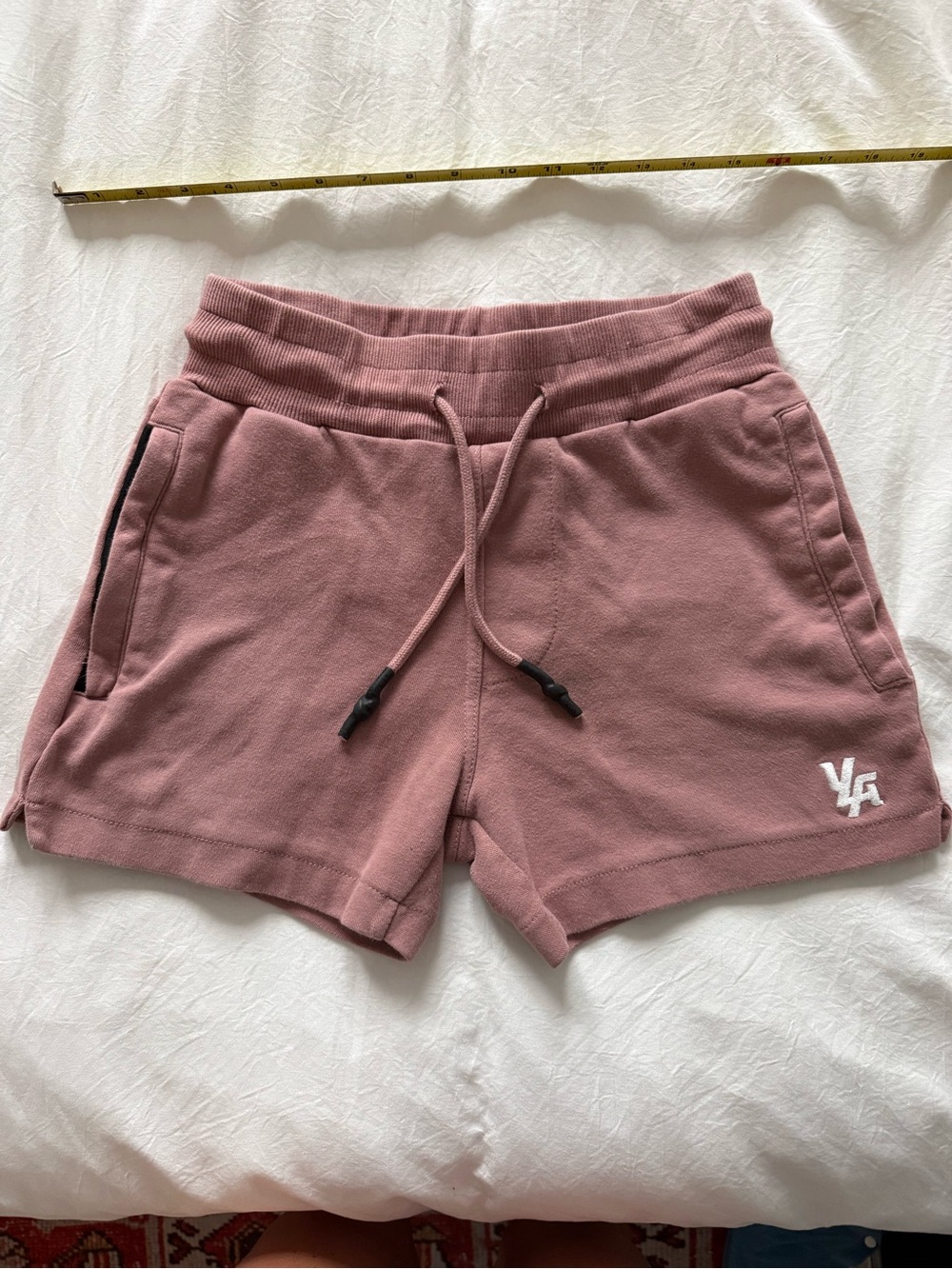 YoungLA Women's Mauve Drawstring Fleece Shorts - Logo